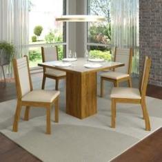 Imagem de Conjunto Sala de Jantar com Mesa e 4 Cadeiras Napoli Espresso Móveis