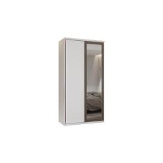 Imagem de Guarda roupa solteiro 100% mdf premium 1,20 larg com espelho branco fo