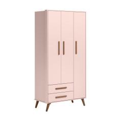 Imagem de Guarda Roupa 3 Pts E 2Gavetas Q Encanto Retrô Rosa Acetinado - Montana