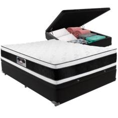 Imagem de Cama Box Baú Preto e Colchão Black & White Air Double Face Espuma D33 