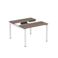 Imagem de Mesa Plataforma Dupla com Pé de Aço para Coworking 110x120 Pdc11/12/2p Walnut/Branco