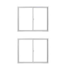 Imagem de Kit com 2 Janelas de Alumínio de Correr 100x100cm Vidro Liso Linha Soft Mgm Branco