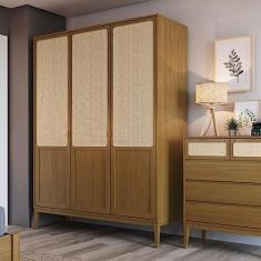 Imagem de Guarda Roupa Casal 3 Portas 3 Gavetas Viena Mel