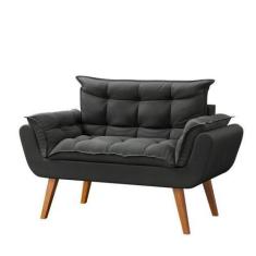 Imagem de Namoradeira Chesterfield Luxo Opala Suede Cinza Chumbo - Novo Encanto