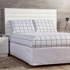 Imagem de Jogo De Lençol King Styll 3 Peças Quadriculado Branco - Top Chick