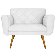 Imagem de Namoradeira Decorativa Estofada Para Sala Estar Isabella Suede Branco
