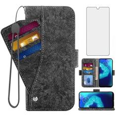 Imagem de Asuwish Capa carteira compatível com Moto G8 Power Lite e protetor de tela de vidro temperado com suporte para cartão para MotoG8PowerLite Motorola 8 8G PowerLite XT2055-2 feminino masculino feminino