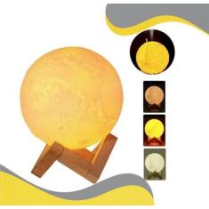 Imagem de Luminária Umidificador Ar Lua Cheia 3D Aromatizador Quarto - Novo Sécu