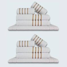 Imagem de Jogo De Toalhas 10Pçs Coleção Dubai100%Algodão Branco+Branco