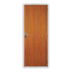Imagem de Kit Porta de Madeira Decorada 212x75cm com Batente de Alumínio 3,6cm Mantiqueira MGM Marrom