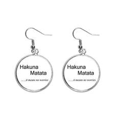 Imagem de Brincos pendentes de prata com citação No worries