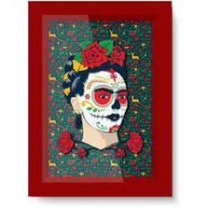 Imagem de Quadro com Moldura em Madeira e Vidro Face Frida Kahlo Urban