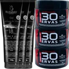 Imagem de Kit 3 Gel 30 Ervas Power 300G + 3 Gel Cartilagem De Tubarão Com 18 Erv