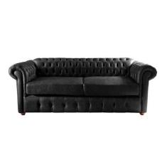 Imagem de Dois Sofás Chesterfield Luiz Xv 2,30 C. Ecológico Preto Sala De Estar/