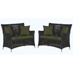 Imagem de 2 Sofás área Externa Igapó Alumínio Fendi Corda Náutica E13 Preto