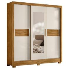 Imagem de Guarda Roupa com Espelho Rodes Freijó Off White - CasaH