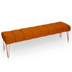 Imagem de Recamier Estofada Casal Luxo Veludo Cor Terracota
