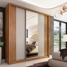 Imagem de Guarda Roupa com Espeho Flex Oba Amêndola Nude 