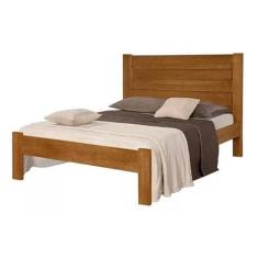 Imagem de Cama Casal 100% Madeira Maciça Reforçada Lara Castanho - Atraente