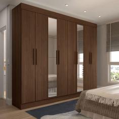 Imagem de Guarda-Roupa Casal Castlewood com Espelho Master Castanho - Panorama Móveis