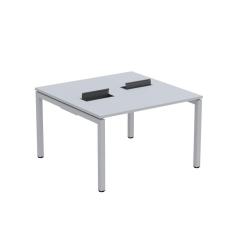 Imagem de Mesa Plataforma Dupla com Pé de Aço para Coworking 120x120 Pdc12/12/2p Cinza