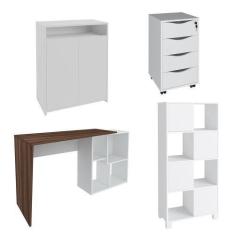 Imagem de Conjunto Escritório Home Office 4 Peças Look A06 Branco-ipê-branco - M