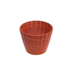 Imagem de Vaso Terracota Marrom Coral Cachepot Plissado ECO M