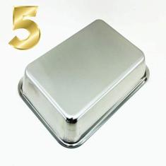 Imagem de 5 Bandejas Inox Clinica Médica 30x20x4cm Procedimento Hospitalar