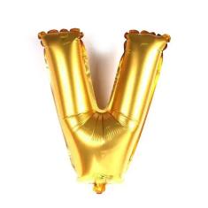 Imagem de Balão Metalizado Dourado Letra V - 40Cm