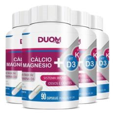Imagem de Cálcio Magnésio E Vitamina D3 K2 4 X 90 Cápsulas Duom