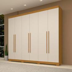 Imagem de Guarda-roupa Casal 6 Portas 100% Mdf Buganvílea Espresso Móveis Cinamomo/Off White