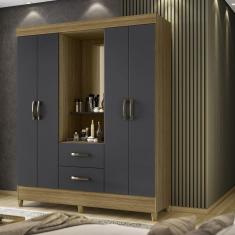 Imagem de Guarda Roupa Casal Capelinha 4 Portas 2 Gavetas Mobi Albatroz