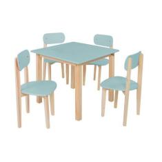 Imagem de Mesa Infantil Com 4 Cadeiras Coloridas Em Madeira Pinus - Quality