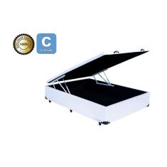 Imagem de Cama Box Baú Casal 138 - Bello Box - Tecido Sintético Branco 30CM profundidade - altura total 48 cm