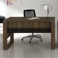 Imagem de Mesa para Escritório com Porta Revistas - Nogal/Preto