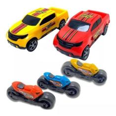 Imagem de Kit Carrinho Motinha Brinquedo Infantil Barato Meninos 5 Pçs - Bs Toys