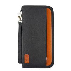 Imagem de Porta-passaporte para cartão de vacina,Carteira de passaporte de viagem,organizador de documentos de viagem capa para passaporte com bloqueio de RFID