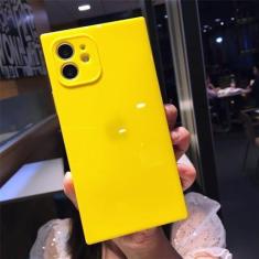 Imagem de Capa de telefone de silicone quadrada macia para iPhone 11 12 13 14 Pro Max XS X XR Max 7 8 Plus Mini SE 2020 Capa traseira amortecedora, amarela, para iphone 11