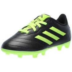 Imagem de Adidas Tênis de futebol unissex infantil Goletto VIII Firm Ground, Preto/limão lúcido/limão lúcido, 17