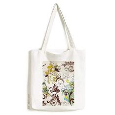 Imagem de Sacola de lona colorida de flor com flor e flor bolsa de compras casual