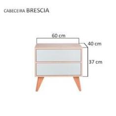 Imagem de Mesa de Cabeceira com Portas Bréscia Carvalho e Verde Menta