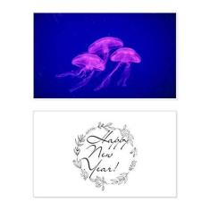 Imagem de Ocean Jellyfish Science Nature Picture New Year Festival Cartão de felicitações Bless Message Present