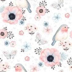 Imagem de Papel De Parede Adesivo Pássaros Floral 382956823 0,58X3,00M