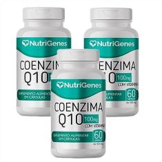 Imagem de 3x Coenzima Q10 Coq10 Nutrigenes -60 Caps. 100mg + Vitaminas