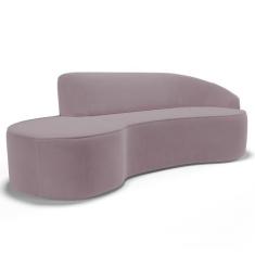 Imagem de Sofá Living  4 Lugares 300cm Braço Direito Mozart D06 Veludo Rosê - Mp