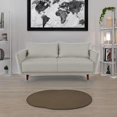 Imagem de Sofá 3 Lugares Veludo Cinza Pietro Base em Madeira Maciça