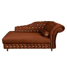Imagem de Divã Chesterfield Juliette 160cm Pés Chanfrado Terracota