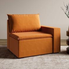 Imagem de Sofá Modular com Braço Direito 105cm Zen Cabecasa Madeiramadeira Mostarda