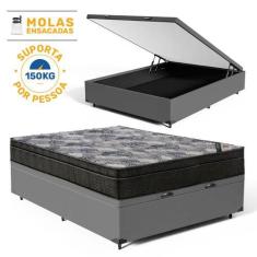 Imagem de Cama Box Baú com Colchão de Molas Ensacadas Ortobom ISO SuperPocket Vi