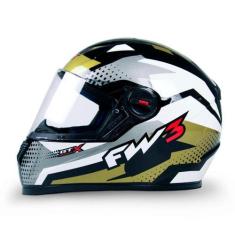 Imagem de Capacete Moto Fechado GT Super Dourado Cinza/Branco Viseira Cristal In